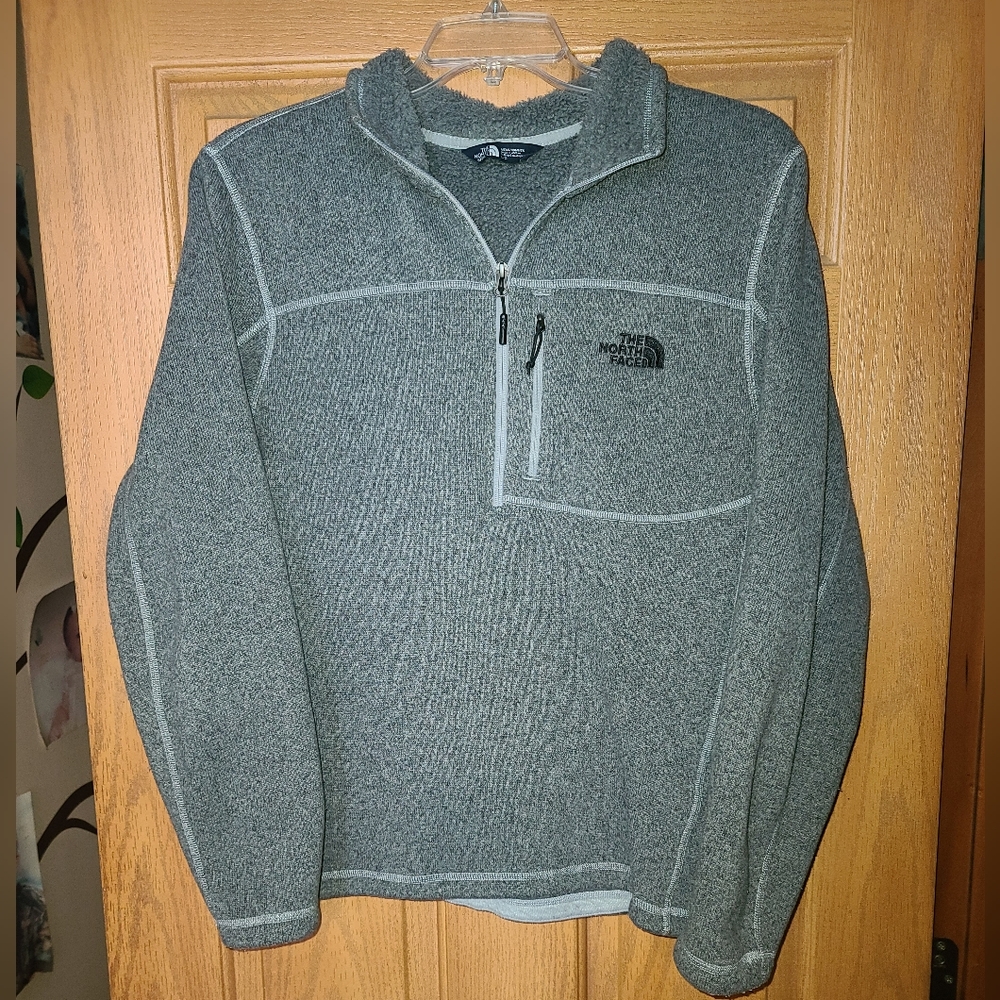The North Face 1/4 Zip Sherpa Sweatshirt, Men's Size L, Gray